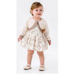 BOLEROLU ÇİÇEKLİ BEBEK ELBİSESİ