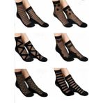 Boliva Çorap Socks Kadın Desenli Siyah Tül Çorap 6 Çift - 01-Siyah - 36 - 40