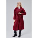 Bolivente Bordo Buklet Kaşe Oversize Kaban