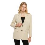 Bolivente Taş Rengi Kadın Düğmeli Oversize Blazer Ceket Taş XL