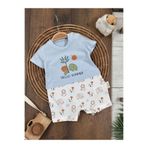 Bolly Baby Safari Baskılı Çıtçıtlı Yazlık Erkek Bebek Tulum