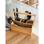 Bölmeli Bambu Kaşıklık Sepeti 23X15 cm - 1 Adet