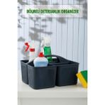 Bölmeli Deterjanlık Organizer Füme - 32 cm