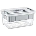 Bölmeli Katlı Plastik Organizer Makyaj Düzenleyici – Kilitli Takım Sandığı Organizer Kutu, Taşıma Kulplu Çok Amaçlı Düzenleyici, Katlı Saklama Kutusu (9 Litre)