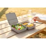 Bölmeli Saklama Ve Yemek Kabı - Bpa Sız Sağlıklı - Kilit Kapak - Taşınabilir Lunchbox- Açık Gri Renk