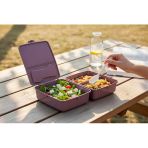 Bölmeli Saklama Ve Yemek Kabı - Bpa Sız Sağlıklı - Kilit Kapak - Taşınabilir Lunchbox- Mor Renk