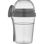 Bölmeli Yoğurt Kabı 600 + 200 ml – Diyet ve Sağlıklı Beslenme Için Saklama Kabı - 800 ml - Siyah