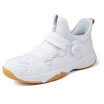 Bolognifi Spor Yarışmaları için Döner Tokalı Unisex Tenis, Badminton Masa Tenisi Antrenman Ayakkabıları Basketbol Ekipmanları(White1688,39 EU)
