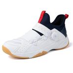 Bolognifi Spor Yarışmaları için Döner Tokalı Unisex Tenis, Badminton Masa Tenisi Antrenman Ayakkabıları Basketbol Ekipmanları(Whiteblue1688,39 EU)