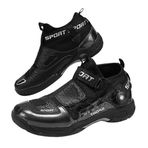Bolognifi Unisex Döner Düğmeli Badminton Ayakkabıları Tenis Ayakkabıları Masa Tenisi Ayakkabıları hediye(39 EU,BLACK)