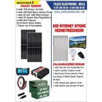 Bolsat Solar Bağ Evi Paketi 2- 410 Watt Panel - 200 Amper Jel Akü - 1200 Watt Inverter