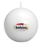 bolsius Beyaz Renkli Top Mum, 16 Saat Yanma Süreli, Ø 7 cm çapında