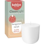 Bolsius - CleanLight Refill - Doldurulabilir Kokulu Mum - Bergamot ve Neroli - Yeniden Doldurma - 2 Adet - Yanma Süresi 20 Saat - Doğal Bitki Balmumu - Palmiye Yağı İçermez - Sürdürülebilir Konsept