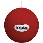 bolsius Koyu Kırmızı Renkli Top Mum, 16 Saat Yanma Süreli, Ø 7 cm çapında
