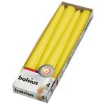 Bolsius Sarı Konik Şamdan Mumlar 4 Paket - 24,5 cm - 7,5 Saat Yanan Damlamayan Mumlar - Akşam Yemeği, Parti, Düğün Dekoru için Uzun Mum Seti