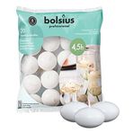 bolsius Yüzen Mumlar, 4,5 Saat Yanma Süreli, Ø 4,5 cm çapında, Beyaz, 20 Adet