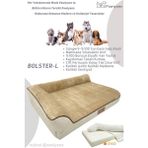 Bolster-L Üst Kalite Köpek Yatağı Süngerli Sıvı Geçirmez Alezli. %100 Elyaflı. 2 Fermuarlı - 57 x 71 cm - Krem