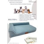 Bolster-L Üst Kalite Köpek Yatağı Süngerli Sıvı Geçirmez Alezli. %100 Elyaflı. 2 Fermuarlı - 57 x 71 cm - Mavi