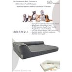 Bolster-L Üst Kalite Köpek Yatağı Süngerli Sıvı Geçirmez Alezli. %100 Elyaflı. 2 Fermuarlı - 69 x 92 cm - Antrasit