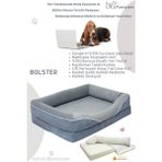 Bolster Üst Kalite Köpek Yatağı 6,5 ve 10 cm Süngerli Kılıflı Sıvı Geçirmez Alezli 2 Fermuarlı - 81 x 107 cm - Petrol Mavi