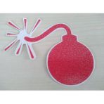 Bomba Sticker 13X9,5Cm Kırmızı - Bomba Etiketi - Bomba Çıkartması