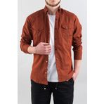 bombe Erkek Gömlek Kiremit Slim Fit Dar Kalıp Erkek Kot Gömlek