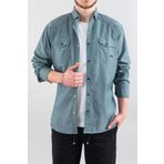 bombe Erkek Gömlek Mint Slim Fit Dar Kalıp Erkek Kot Gömlek