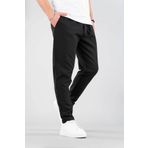bombe Erkek Siyah Rahat Boyfriend Beli Lastikli Ipli Pamuklu Jogger Pantolon