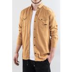 bombe Erkek Slim Fit Dar Kalıp Erkek Kot Gömlek Hardal