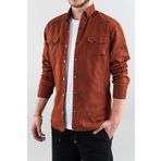 bombe Erkek Slim Fit Dar Kalıp Erkek Kot Gömlek Kiremit