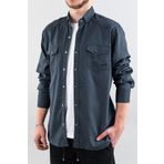 bombe Erkek Slim Fit Dar Kalıp Erkek Kot Gömlek Lacivert