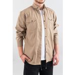 bombe Erkek Slim Fit Dar Kalıp Erkek Kot Gömlek Vizon