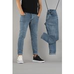 bombe Erkek Slim Fit Tırnaklı Dar Kesim Kot Pantolon Açık Mavi