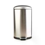 Bombe Kapaklı Çelik Çöp Kovası - Inox - 30 Lt