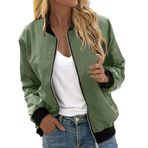 Bomber ceket, kadın, çiçekli, kısa bluz, mevsimlik ceket, gündelik, pilot ceketi, fermuarlı, dış giyim, kolej ceketi, hafif mont, sweat ceket, pilot ceketi, E-yeşil, 5XL