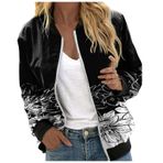 Bomber ceket, kadın, çiçekli, kısa bluz, mevsimlik ceket, gündelik, pilot ceketi, fermuarlı, dış giyim, kolej ceketi, hafif mont, sweat ceket, pilot ceketi, H şarap., M