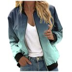 Bomber ceket, kadın, çiçekli, kısa bluz, mevsimlik ceket, gündelik, pilot ceketi, fermuarlı, dış giyim, kolej ceketi, hafif mont, sweat ceket, pilot ceketi, J-Nane Yeşili, XL
