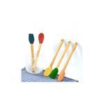 bombidibom 5 Li Renkli Bambu Silikon Spatula Seti