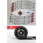 Bombtire Motorsiklet Lastik Yazısı 2.5 cm 8 Adet + Tutkal Beyaz Lastik Yanağı Sticker Arma - 1