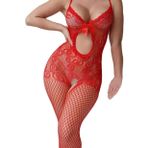 Bommi Fairy Peri Seksi Kadın İç Çamaşırı Dikişsiz Örgü Kombinezon İç Çamaşırı Bebek Bebek Mini Elbise Seksi Elbise Fishnet Gecelik İç Çamaşırı Gece Elbisesi Kadınlar için Pijama (Kırmızı)