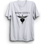 Bon Jovi, Yazı Logo, Rock Metal Grup Tişörtü - Beyaz - S