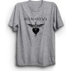Bon Jovi, Yazı Logo, Rock Metal Grup Tişörtü - Gri - XS