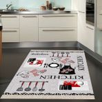 Bona Fortuna Kitchen Desenli Dijital Baskılı Kaymaz Taban Yıkanabilir Leke Tutmaz Mutfak Halısı - 80 x 150 cm - Gri