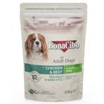 BonaCibo 100gr Jöleli Tavuklu-Dana Etli Pouch Yetişkin Köpek Yaş Maması