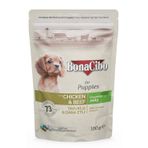 BonaCibo 85 gr Pouch Tavuklu Dana Etli Yavru Köpek Konservesi