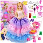 Bonanza Çocuk Prenses Gelinlik Oyun Evi Oyuncak Bebek Evi Giydirme Etian Barbie Bebek Seti Hediye Kutusu (Yurt Dışından) - Açık Pembe