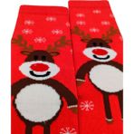 Bonapart Özel Koleksiyon Unisex Yılbaşı Noel Merry Christmas Happy Red Deer Soket Çorap - Renkli - 37 - 44