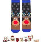 Bonapart Özel Koleksiyon Unisex Yılbaşı Noel Merry Christmas Snowy Deer Geyik Soket Çorap - Renkli - 38 - 42
