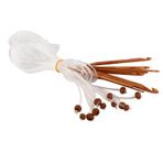 Bonbela 12 Adet kömürleşmiş Bambu Afgan Tunus tığ Işi Kanca Seti halı Kilim örgü örgü Iğneleri Kablo Ile