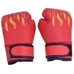 Bonbela Çocuk Boks Dövüş Muay Thai Müsabaka Delme Kickboks Grappling Kum Torbası Eldivenleri (Kırmızı)